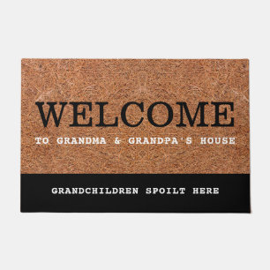 Welcome To Grandma & Grandpa's House Rustic Coir   Doormat