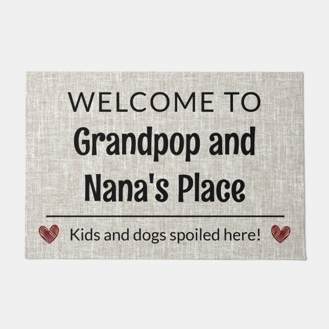 Welcome to Grandpop & Nana's Place Customisable Doormat (Front)
