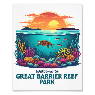 Welcome to Great Barrier Reef National Australian  Photo Print