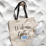 Welcome to Greece | Destination Wedding Favour Tote Bag<br><div class="desc">A celebratory gift item tailored to your wedding guest travelling to see you in the beautiful country of Greece.  All elements of this item are unlocked and adjustable to suit your needs. Have fun making it your own.</div>