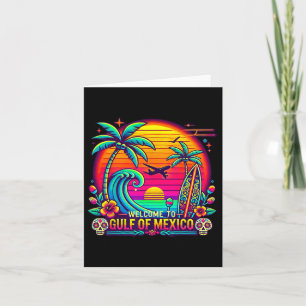 Welcome To Gulf Of Mexico Retro Beach Surf 1 Card