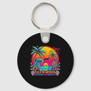Welcome To Gulf Of Mexico Retro Beach Surf 1 Key Ring