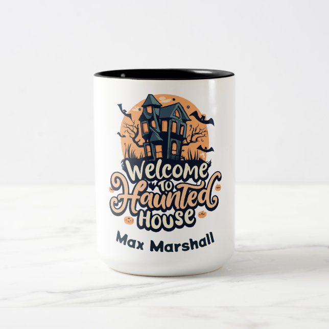 Welcome to Haunted House - Batty for You Two-Tone Coffee Mug (Center)