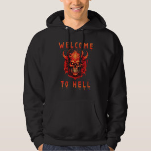Welcome to hell Halloween Devil Satan Occult 666 Hoodie