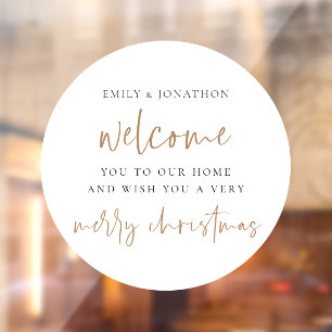 Welcome to Home Names Merry Christmas White Circle