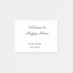Welcome to home real estate house inauguration est post-it notes