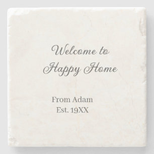Welcome to home real estate house inauguration est stone coaster