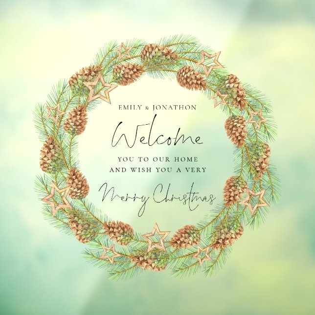 Welcome to Home Script Merry Christmas Cone Wreath (Sheet 3)