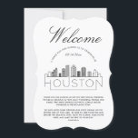 Welcome to Houston | Guests Details Invitation<br><div class="desc">A unique guest details card tailored to your wedding guest travelling to see you in the beautiful city of Houston, Texas. It features a modern deco-style illustration of the city's skyline on the front followed by spaces for your unique wedding day information on the back. All elements of this item...</div>