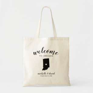 Welcome to Indiana State Silhouette Wedding Tote Bag