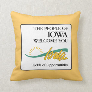 Welcome to Iowa - USA Road Sign Cushion