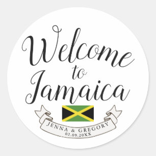 Welcome to Jamaica Destination Wedding Custom Classic Round Sticker