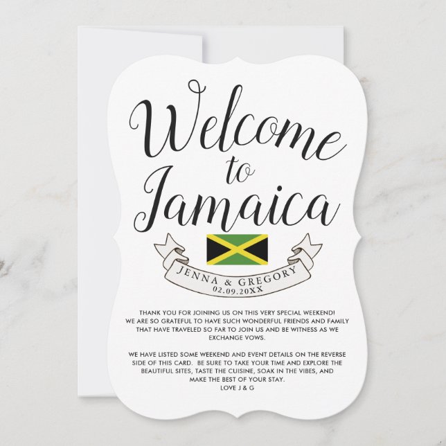 Welcome to Jamaica | Destination Wedding Custom Invitation (Front)