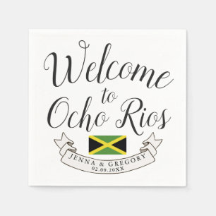 Welcome to Jamaica   Destination Wedding Custom Napkin