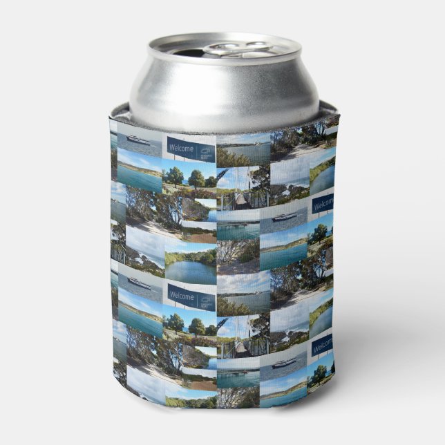 Welcome to Kangaroo Island: A Scenic Photo Collage Can Cooler (Can Front)