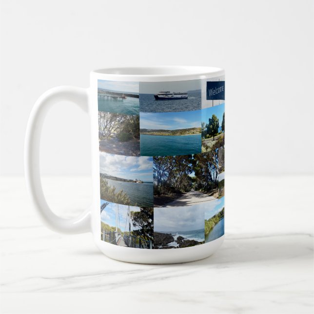 Welcome to Kangaroo Island: A Scenic Photo Collage Coffee Mug (Left)