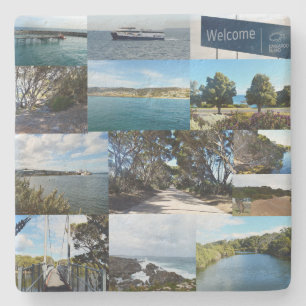 Welcome to Kangaroo Island: A Scenic Photo Collage Stone Coaster