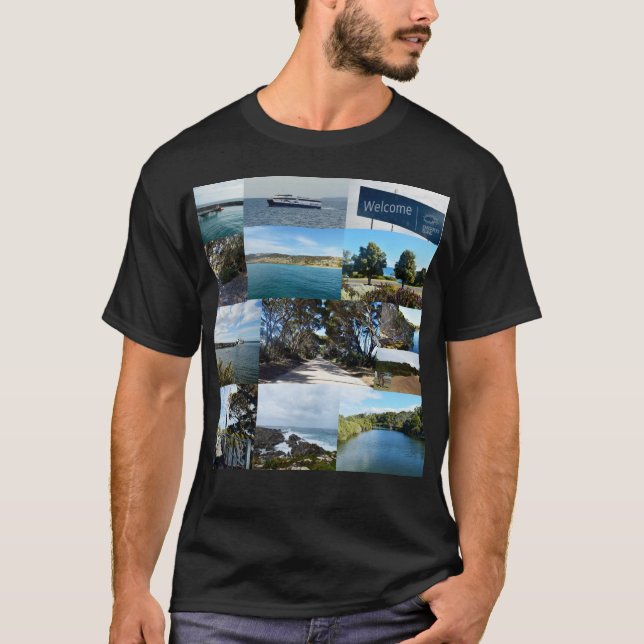 Welcome to Kangaroo Island: A Scenic Photo Collage T-Shirt (Front)