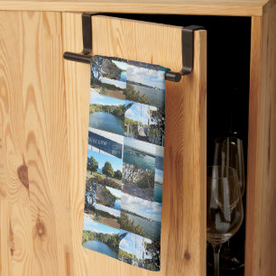 Welcome to Kangaroo Island: A Scenic Photo Collage Tea Towel