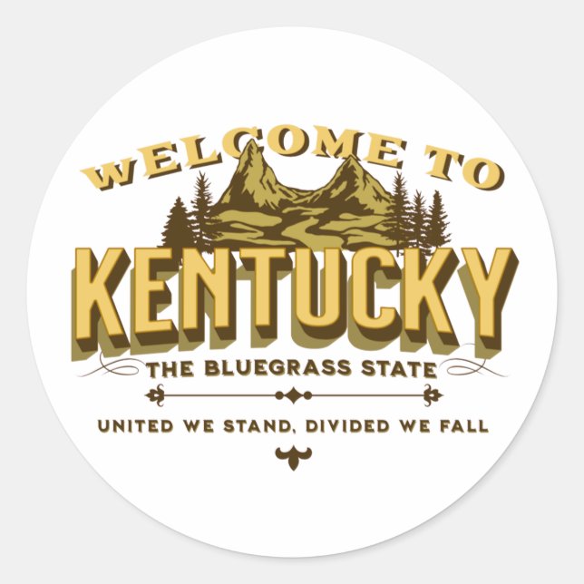 Welcome to Kentucky Classic Round Sticker (Front)