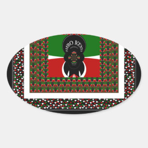 Welcome to Kenya and make it Kenyan beautiful Text Oval Sticker
