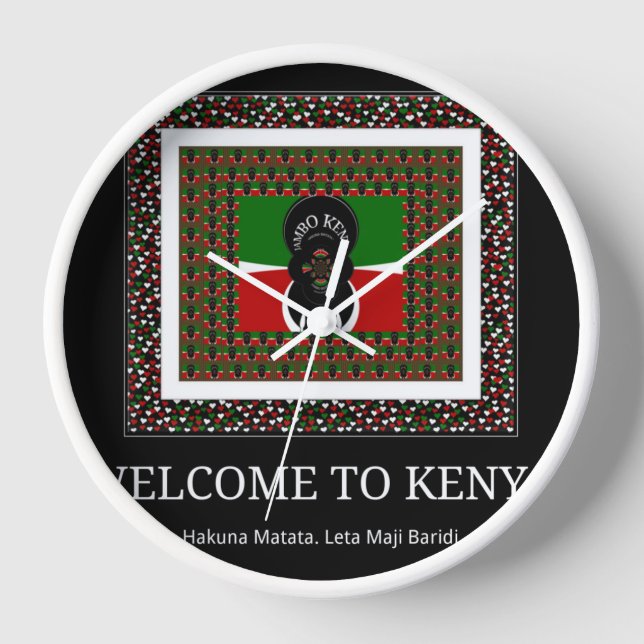 Welcome to Kenya Hakuna Matata Wall Clock (Front)