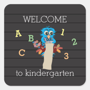 Welcome to kindergarten 1st day of school square sticker