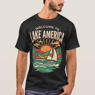 Welcome to Lake America Vintage Great Lakes T-Shirt
