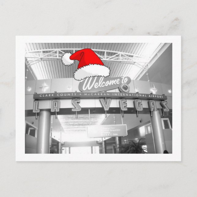 Welcome to Las Vegas Christmas Holiday Postcard (Front)