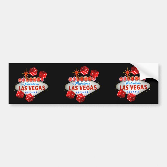 Welcome to Las Vegas + Dice Bumper Sticker (Front)