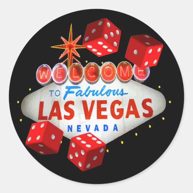 Welcome to Las Vegas + Dice Stickers (Front)