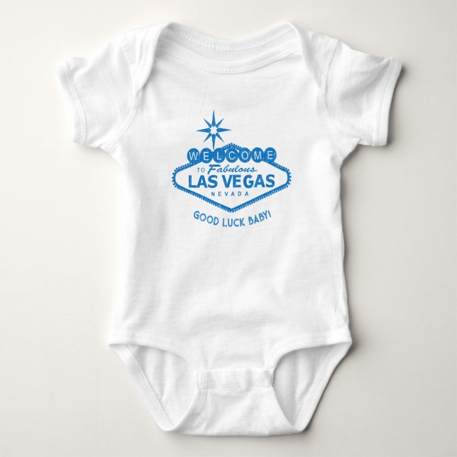 Welcome to Las Vegas GOOD LUCK BABY! One-Piece Baby Bodysuit (Front)