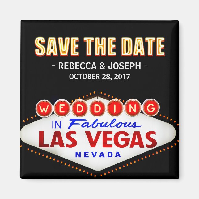 Welcome to Las Vegas Neon Sign - Save the Date Magnet (Front)