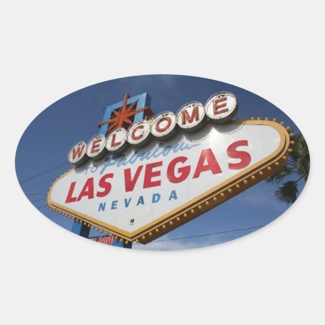 Welcome To Las Vegas Oval Sticker (Front)