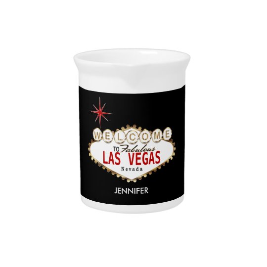Welcome to Las Vegas - Red and Gold Pitcher