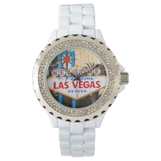 Welcome to Las Vegas Rhinestone eWatch Watch (Front)