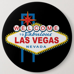 Welcome To Las Vegas Sign 6 Cm Round Badge