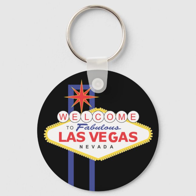 Welcome To Las Vegas Sign Black Key Chain (Front)