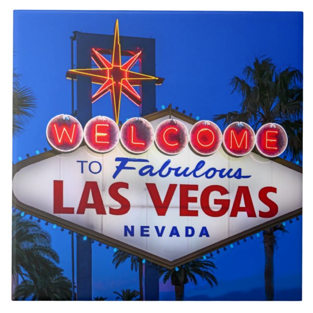 Welcome To Las Vegas Sign Ceramic Tile (Front)