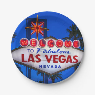 Welcome To Las Vegas Sign Paper Plate