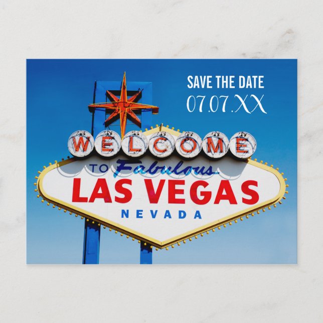 Welcome to Las Vegas Sign Save the Date Postcard (Front)
