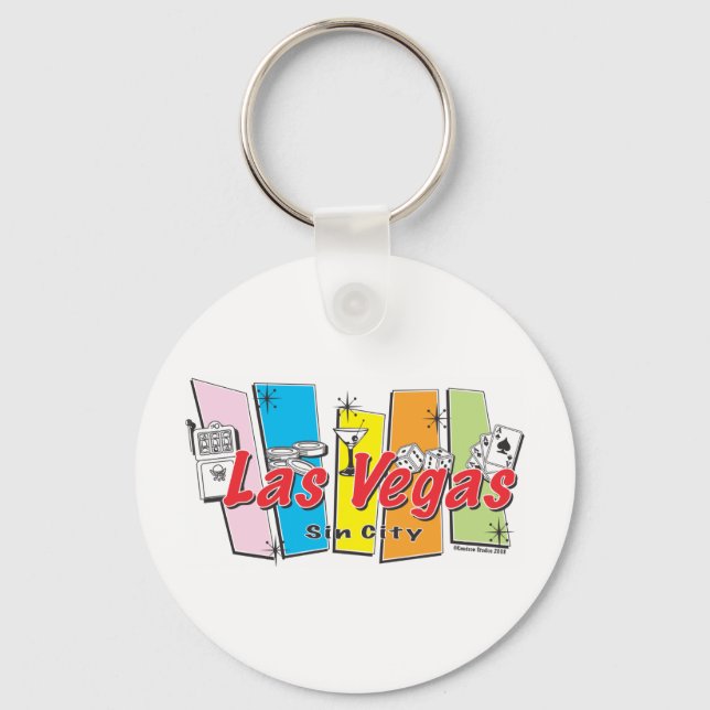Welcome to Las-Vegas Sin City Key Ring (Front)
