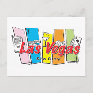 Welcome to Las-Vegas Sin City Postcard