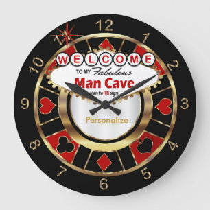 Welcome to Las Vegas Style Man Cave! Large Clock