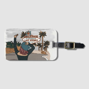 ‘Welcome to Lasvegas check in spot’ Girl’s wearing Luggage Tag
