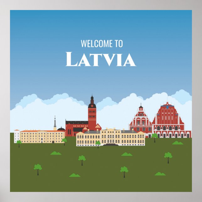 Welcome to Latvia Poster (Front)