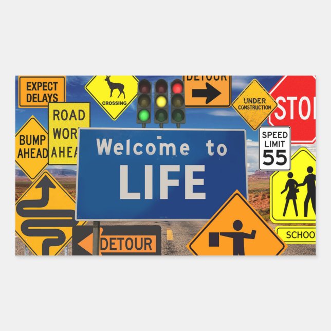 WELCOME TO LIFE RECTANGULAR STICKER (Front)