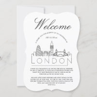 Welcome to London | Wedding Guests Details Card