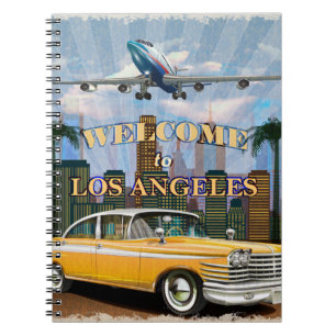 Welcome to Los Angeles retro poster. Notebook