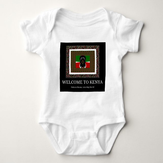 Welcome to Magical Kenya: Hakuna Matata Baby Bodysuit (Front)